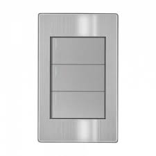 PLACA APAGADOR 3 INTERRUPTORES 3 VIAS GRIS APL-103