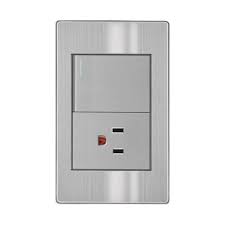 PLACA 1 CONTACTO Y 1 INTERRUPTOR 3 VIAS GRIS APL-105