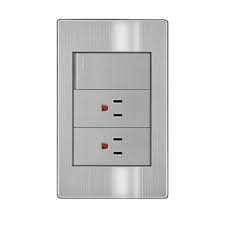 PLACA 2 CONTACTOS 1 APAGADOR 3 VIAS ACERO INOX APL-115