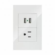 PLACA 1 CONTACTO Y 2 USB 5V DC 2.1 AMP.BCO APL-207