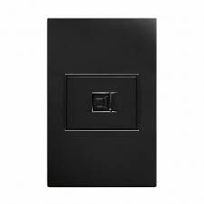 PLACA CONTACTO RED LAN TIPO RJ45 CAT5 NEGRO  APL-309