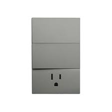 PLACA LUXURY 1 CONTACTO Y 2 INTERRUPTORES 3 VIAS GRIS OXFORD APL-406
