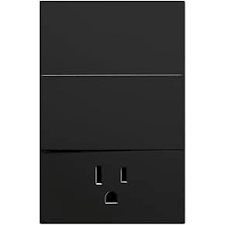 PLACA LUXURY 1 CONTACTO Y 2 INTERRUPTORES 3 VIAS NEGRO MATE APL-606