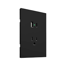 PLACA LUXURY 1 CONTACTO Y 2 USB 5VCD 2.1 AMP NEGRO MATE APL-607