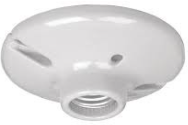 SOCKET DE PORCELANA 4" BLANCO
