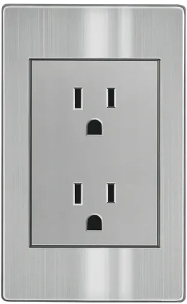 PLACA CONTACTO DUPLEX ACERO SATINADO APL-304