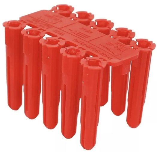 TAQUETE PLASTICO ROJO 1/4" (10 PIEZAS)