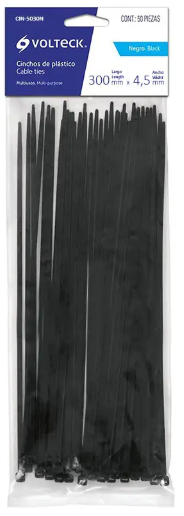 BOLSA DE SUJETACABLES (11") 30cm NEGRO (25 PIEZAS)